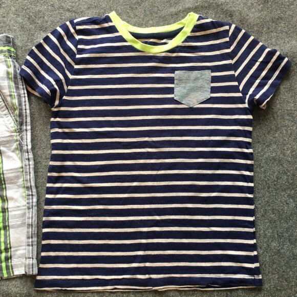 Boy Size 7 Clothing Lot 4x Pieces Bulk Summer Outdoor Casual Striped Cotton - Picture 7 of 11